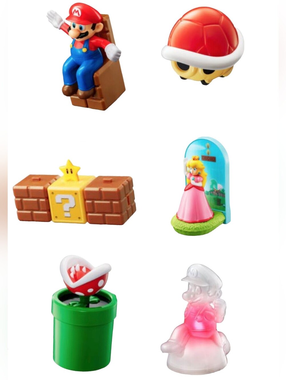 Nintendo Super Mario Bros Toy Mario Peach Piranha Plant Action Figures Set of 6